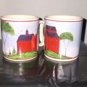Lot of 2 "Barns" 1998 mugs